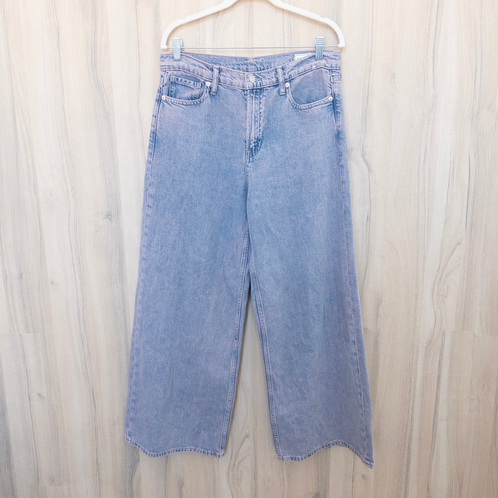 Gap Womens Baggy Jeans 28 Purple Mid Rise Ultrasoft Wide Leg Y2K Grunge Skater